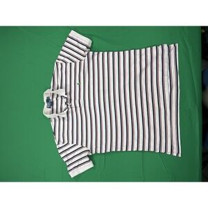 Polo Ralph Lauren Mens Medium Striped Polo Shirt White Red Blue Cotton Classic